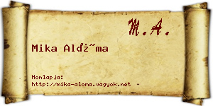 Mika Alóma névjegykártya